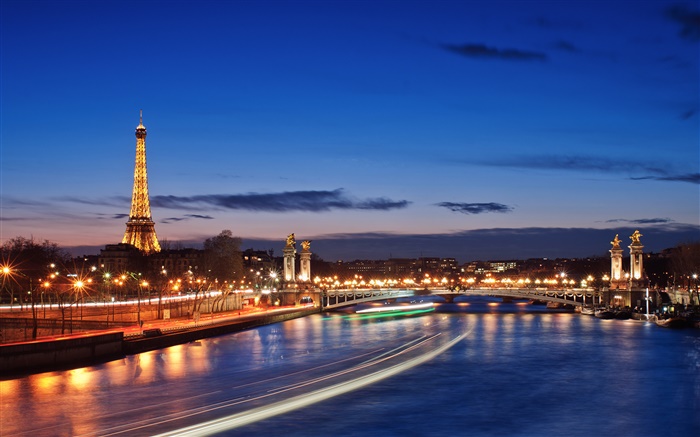 , París, ciudad de la noche, las luces, el paisaje hermoso francés Fondos de pantalla, imagen