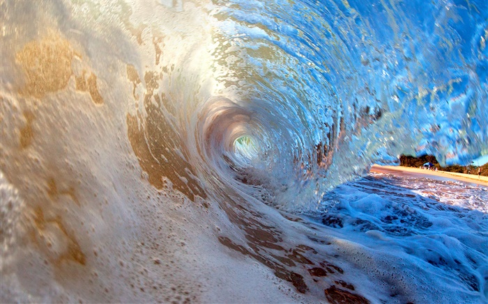 Hawai, olas, túnel de agua Fondos de pantalla, imagen