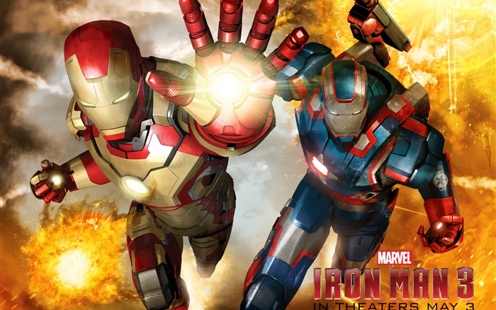 Iron Man 3, dos héroes Fondos de pantalla, imagen