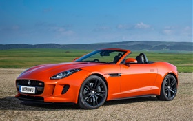 Jaguar F-Type V8 S naranja superdeportivo HD fondos de pantalla