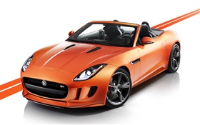 F-tipo de Jaguar coche naranja