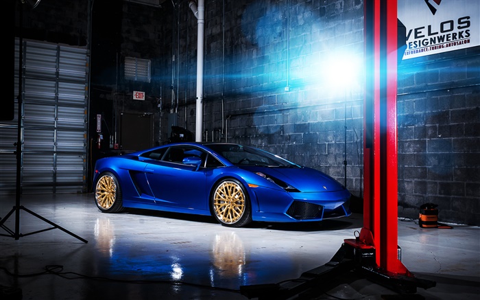 Lamborghini Gallardo azul superdeportivo de color Fondos de pantalla, imagen