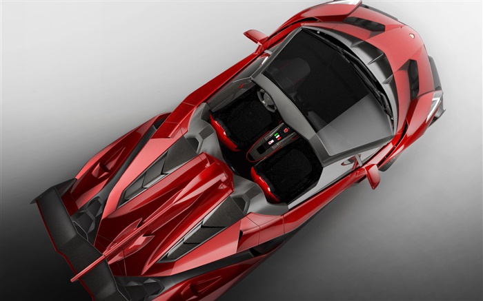 Lamborghini Veneno Roadster vista superior supercar rojo Fondos de pantalla, imagen