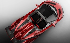 Lamborghini Veneno Roadster vista superior supercar rojo HD fondos de pantalla