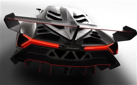 Lamborghini Veneno supercar vista trasera HD fondos de pantalla