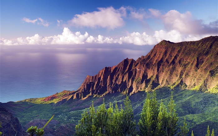 Atardecer State Park Na Pali Coast en Hawai Fondos de pantalla, imagen