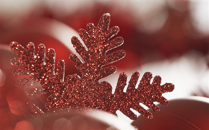 La decoración del copo de nieve de Navidad roja Fondos de pantalla, imagen