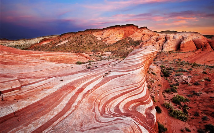 Rocas rojas, desierto, puesta del sol Fondos de pantalla, imagen