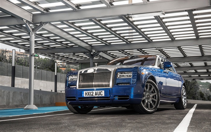 Rolls-Royce Motor Cars, parada coche azul Fondos de pantalla, imagen