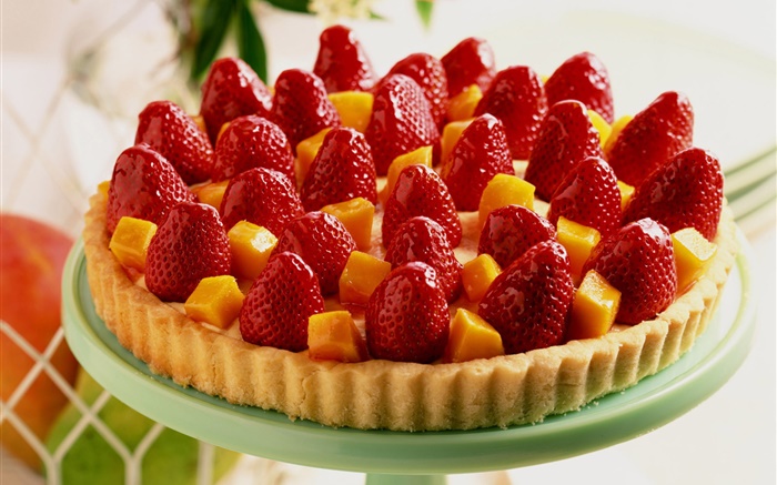 Torta de la fresa de mango Fondos de pantalla, imagen