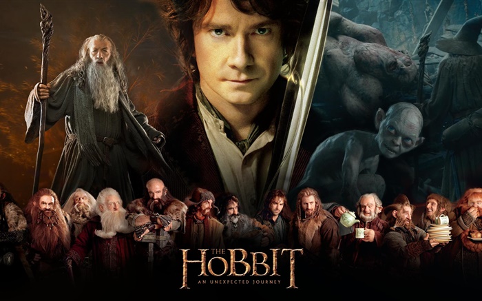 El Hobbit: Un Viaje Inesperado, con pantalla grande de la película Fondos de pantalla, imagen