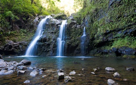 Cascadas triples, Maui HD fondos de pantalla