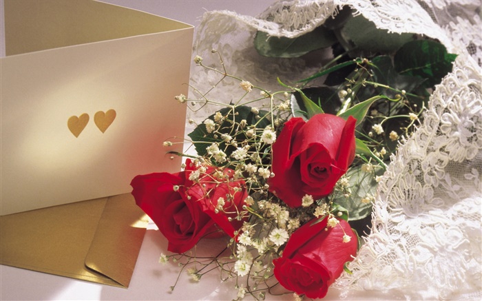 Flores en el día de San Valentín, rosas rojas Fondos de pantalla, imagen