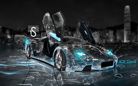 Coche del chapoteo del agua, diseño creativo, Lamborghini HD fondos de pantalla