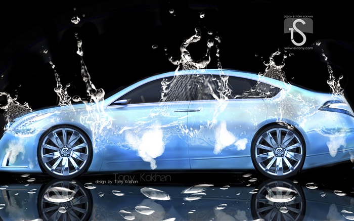 Coche del chapoteo del agua, diseño creativo, Nissan Fondos de pantalla, imagen