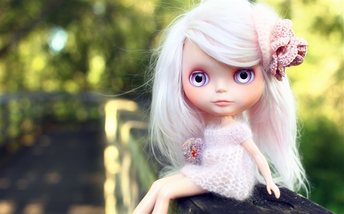 El pelo blanco, chica juguete, muñeca Fondos de pantalla, imagen
