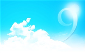 De Windows 9 logotipo, nubes, cielo