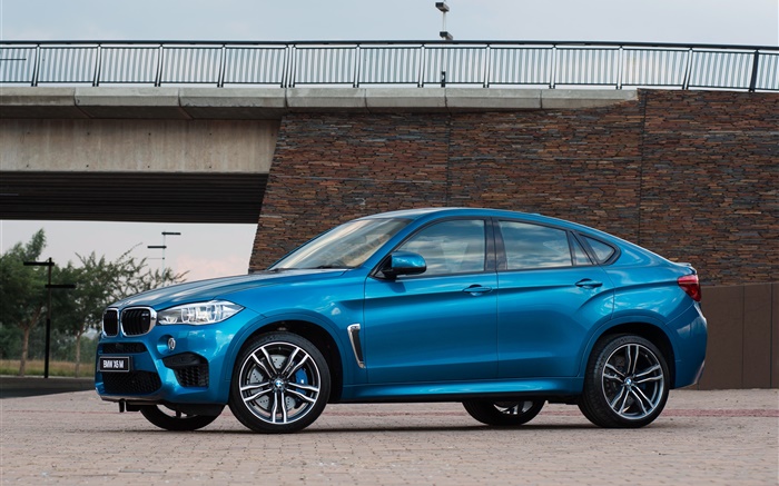 2015 BMW X6M ZA-spec F16 coche azul SUV Fondos de pantalla, imagen
