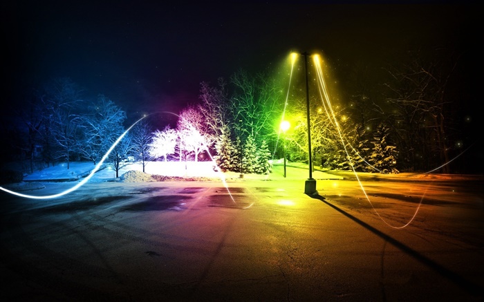 Luz colorido abstracto, noche, invierno Fondos de pantalla, imagen