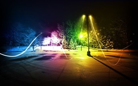 Luz colorido abstracto, noche, invierno HD fondos de pantalla
