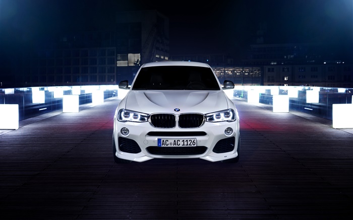 BMW X4 ACS coche blanco vista frontal Fondos de pantalla, imagen