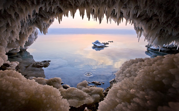 Mar muerto, agujero sal Fondos de pantalla, imagen