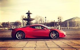Ferrari 458 supercar rojo vista lateral