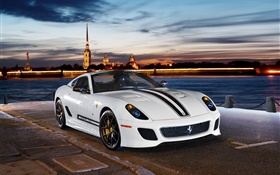 Ferrari 599 GTO coche de deportes blanco HD fondos de pantalla