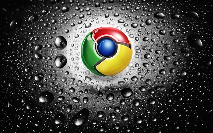 Logotipo de Google Chrome, las gotas de agua Fondos de pantalla, imagen