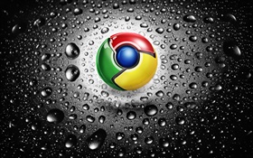 Logotipo de Google Chrome, las gotas de agua HD fondos de pantalla