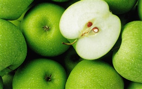 Manzanas verdes, frutas close-up HD fondos de pantalla