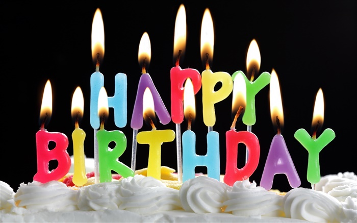 Feliz cumpleaños, torta, velas Fondos de pantalla, imagen