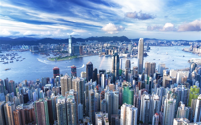 Hong Kong, ciudad, rascacielos, metrópolis Fondos de pantalla, imagen