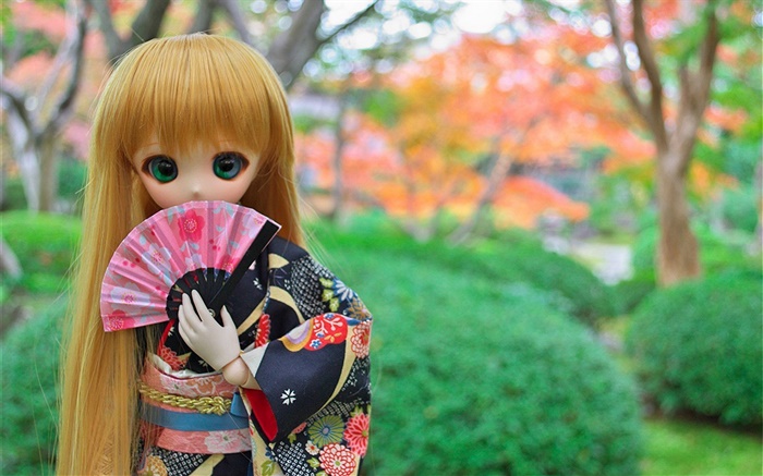 Chica japonesa de juguetes, muñeca, pelo largo Fondos de pantalla, imagen