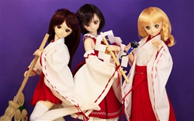 Chicas kimono, estilo de Japón, muñeca HD fondos de pantalla