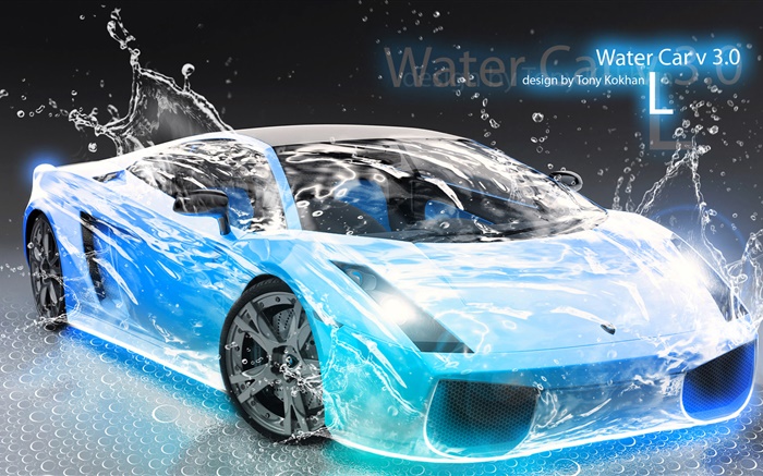 Coche del chapoteo del agua, Lamborghini, diseño creativo Fondos de pantalla, imagen