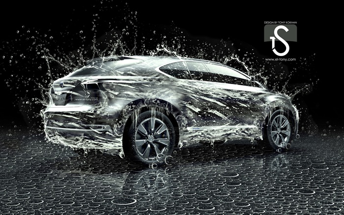 Coche del chapoteo del agua, diseño creativo, Lexus Fondos de pantalla, imagen