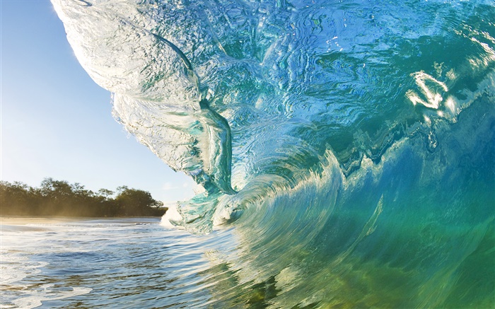 Ola rompiendo la orilla, Maui, Hawaii Fondos de pantalla, imagen