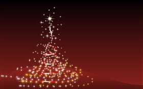 Tema de Navidad, diseño creativo, árbol, estrellas, estilo rojo HD fondos de pantalla