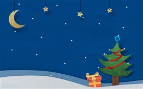 Navidad con temas imágenes, diseño creativo, árbol, regalos, estrellas, luna HD fondos de pantalla