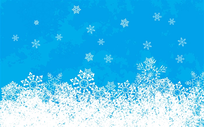 Fotos temáticas de la Navidad, copos de nieve, fondo azul Fondos de pantalla, imagen