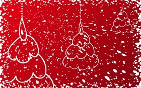 Árboles de Navidad, fondo rojo HD fondos de pantalla