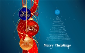 Feliz Navidad, bolas, árbol, fotos de arte HD fondos de pantalla
