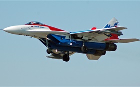 MiG-29 vuelos de combate en el cielo HD fondos de pantalla