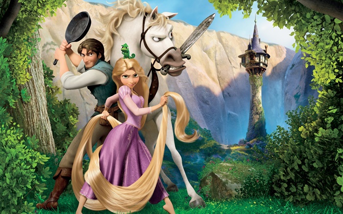 Enredado, película de Disney, caballo, princesa Fondos de pantalla, imagen