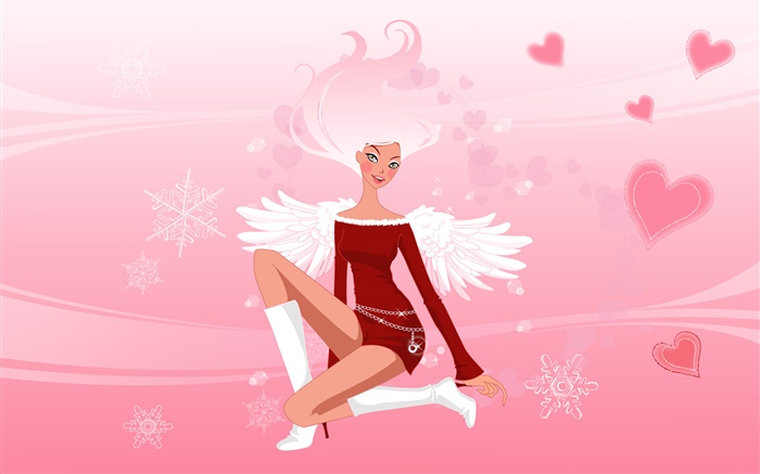 Ilustración del vector, chica de moda, alas, ángel Fondos de pantalla, imagen