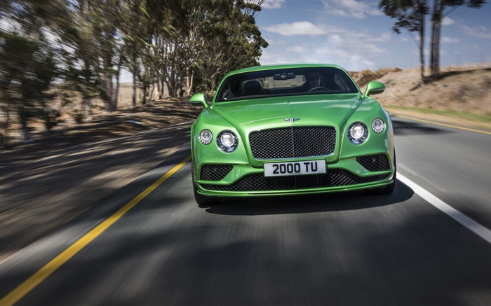 2015 Bentley Continental GT Speed superdeportivo, verde Fondos de pantalla, imagen