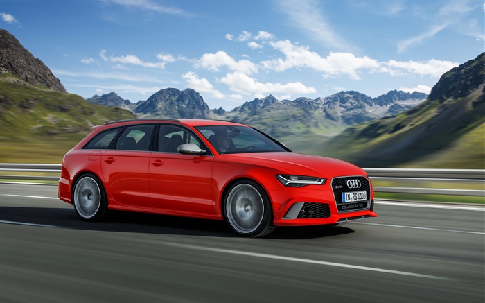 Audi RS 6 velocidades supercar rojo Fondos de pantalla, imagen