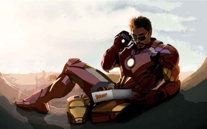 Iron Man, Tony Stark, Robert Downey Jr, el dibujo del arte Fondos de pantalla, imagen