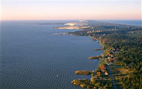 Lituania, Nida, mar, costa, casa, camino HD fondos de pantalla